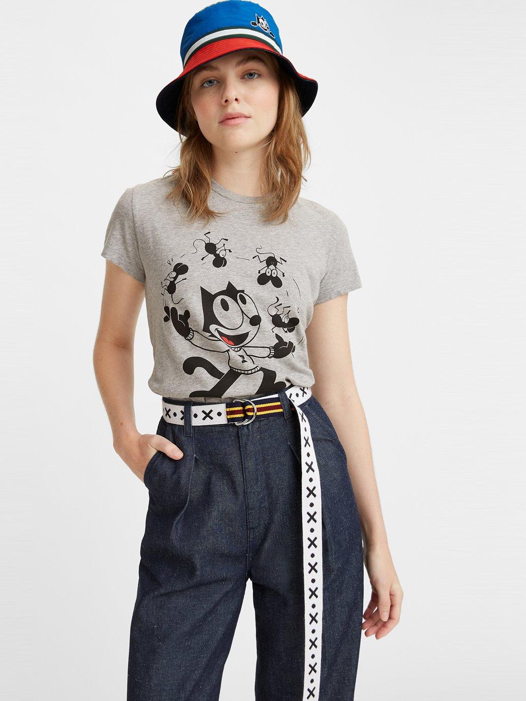 levis malaysia x felix the cat womens relaxed t shirt A12340000 10 Model Front